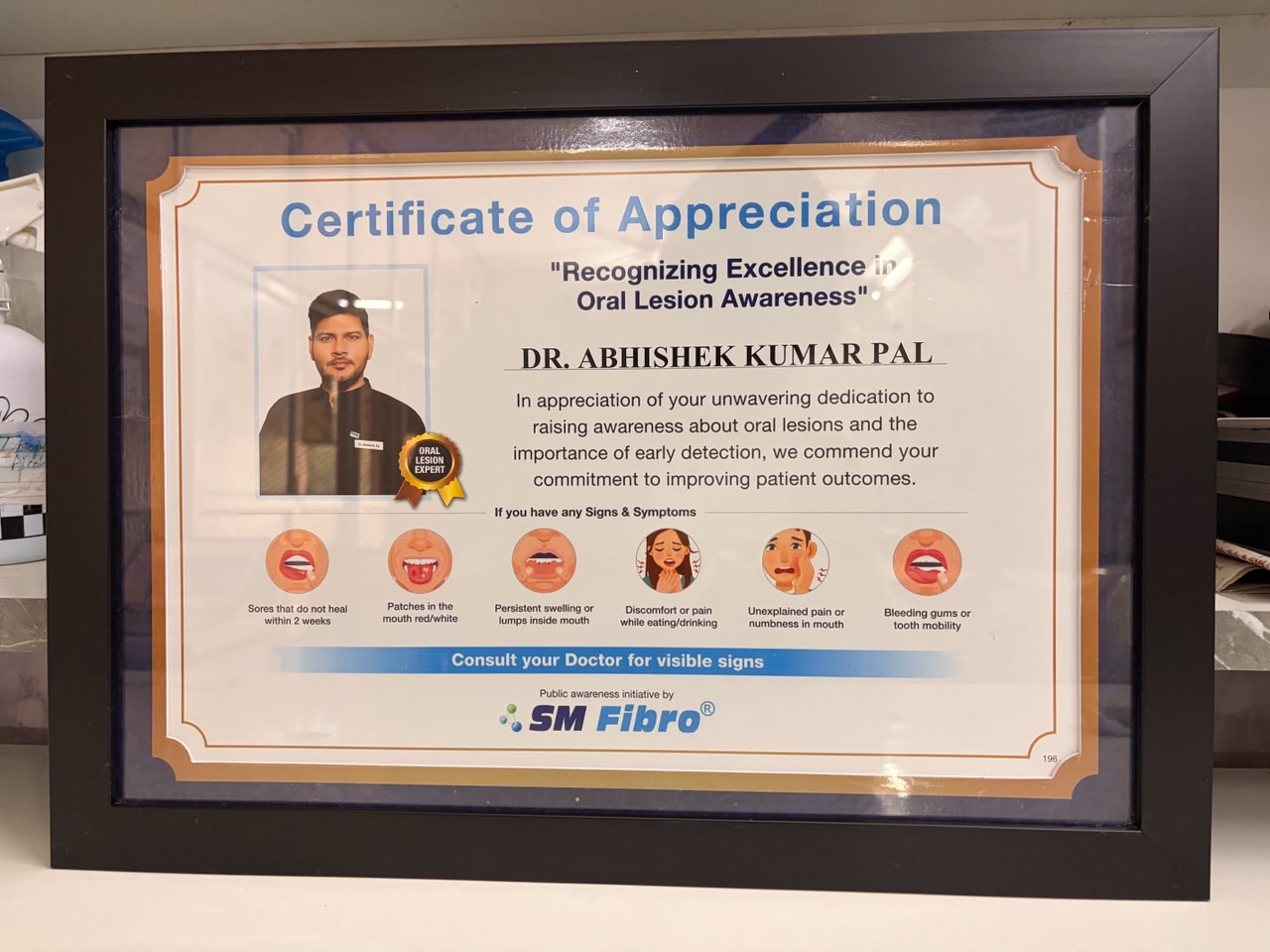 Dr. Abhishek Dental Kanpur clinic certification 1
